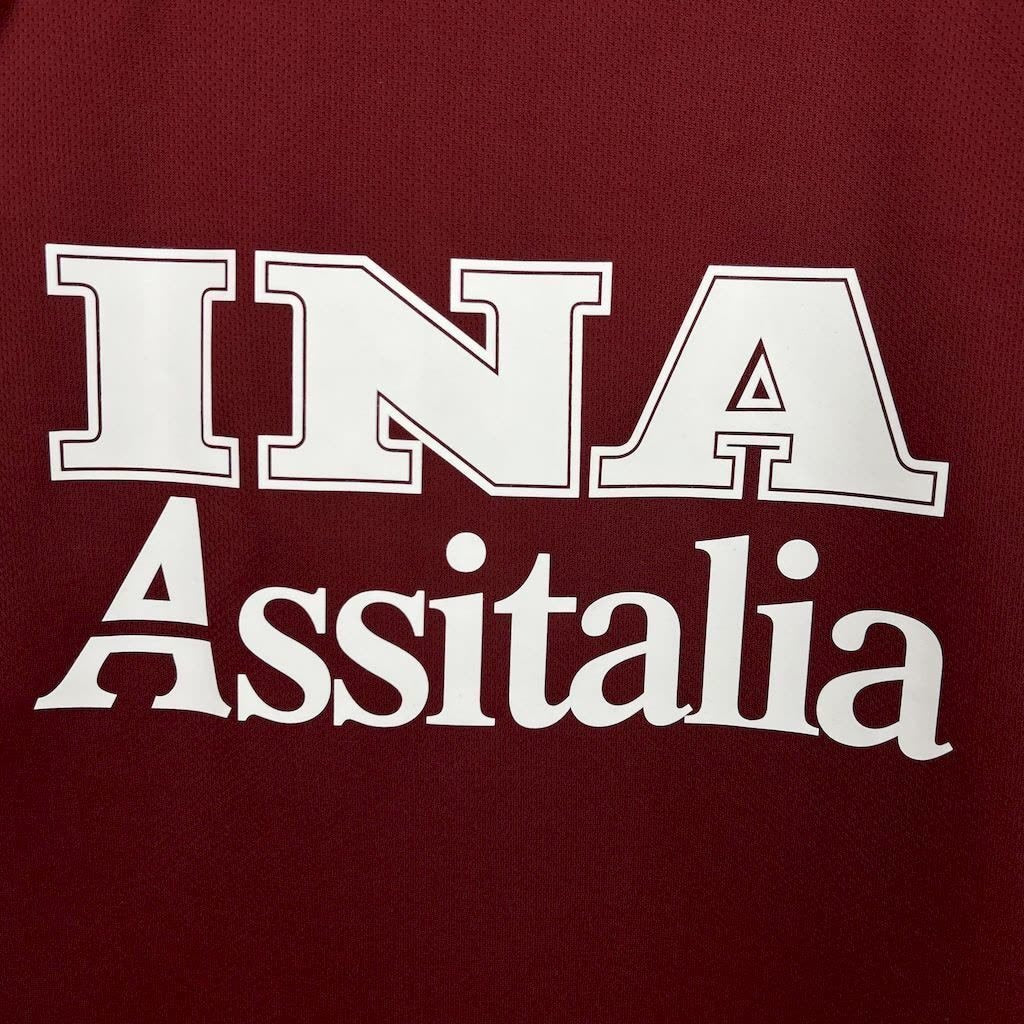 AS Roma 2000/01 Home Jersey - INA Assitalia sponsor close-up