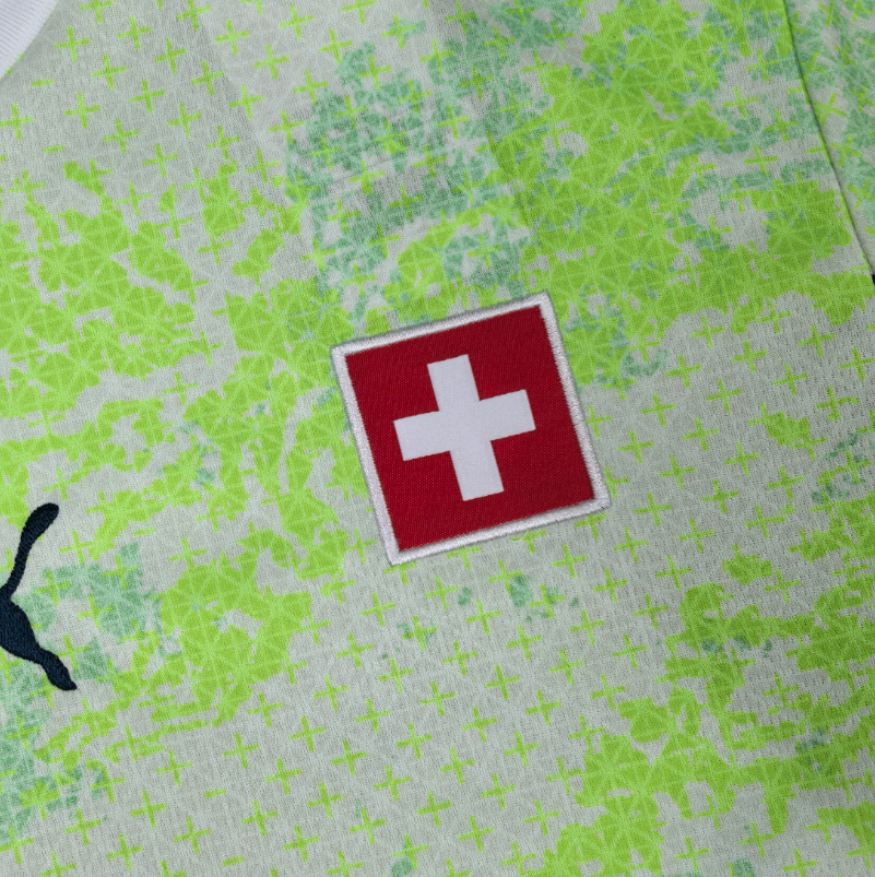 Switzerland Away World Cup 2026 Jersey - Swiss cross badge close-up