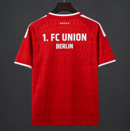 Union Berlin Home Jersey 2026/27 back view with white club lettering and shoulder stripes