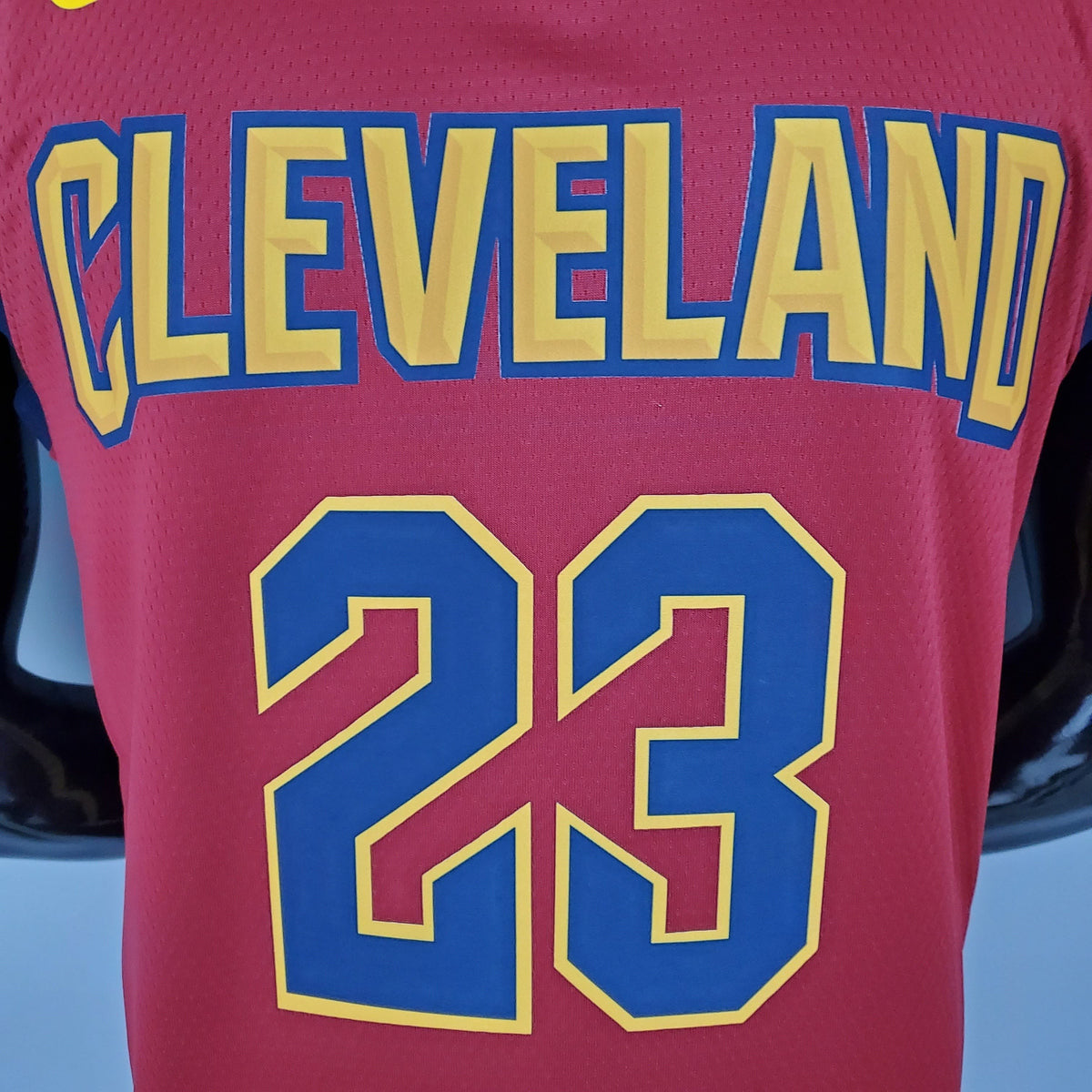 Cleveland Cavaliers LeBron James number 23 wine jersey front view