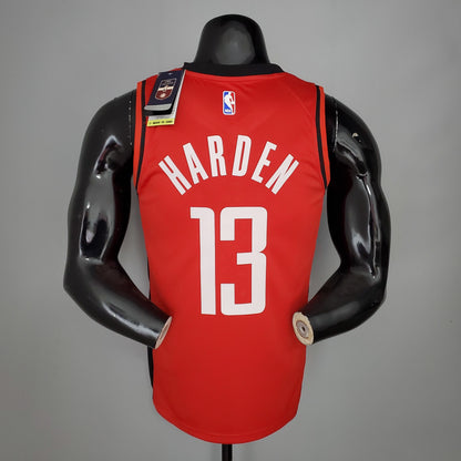 Houston Rockets James Harden number 13 red jersey back view