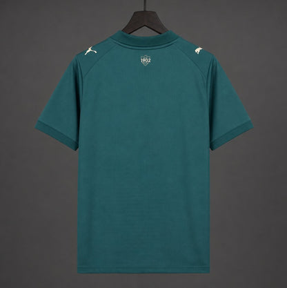 Back view of the Panathinaikos 2026/27 home jersey in deep green with a subtle collar crest and minimal white shoulder details