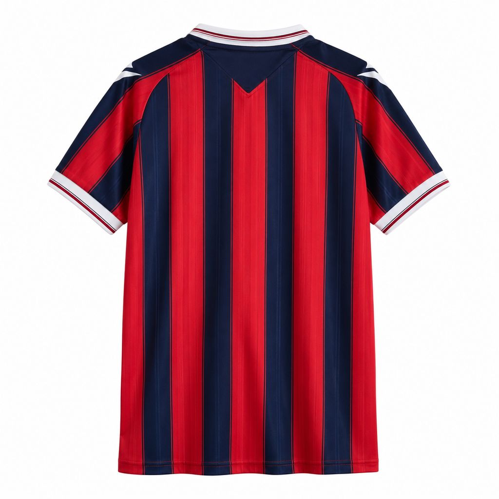 Front view of the red and navy Levante 2026/27 home jersey
