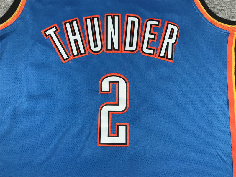 Oklahoma City Thunder Shai Gilgeous-Alexander number 2 blue jersey full front