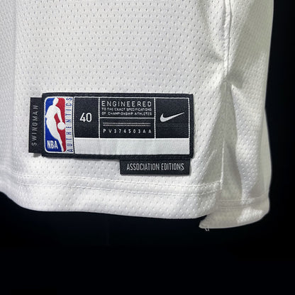 Indiana Pacers Tyrese Haliburton number 0 white jersey front view