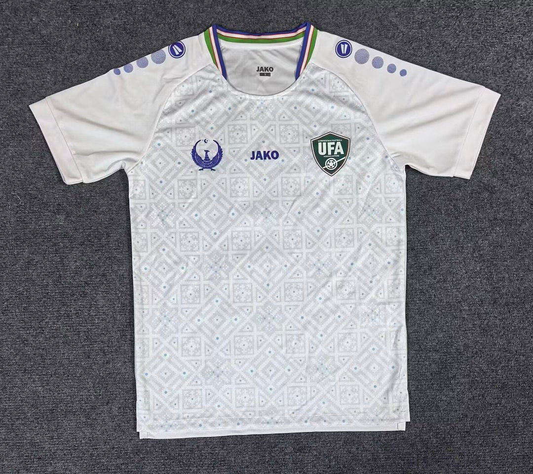 Uzbekistan Away World Cup 2026 Jersey - front view with geometric pattern