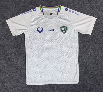 Uzbekistan Away World Cup 2026 Jersey - front view with geometric pattern