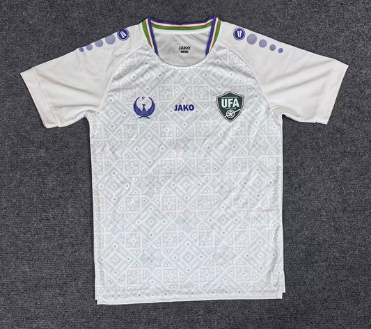 Uzbekistan Away World Cup 2026 Jersey - front view with geometric pattern