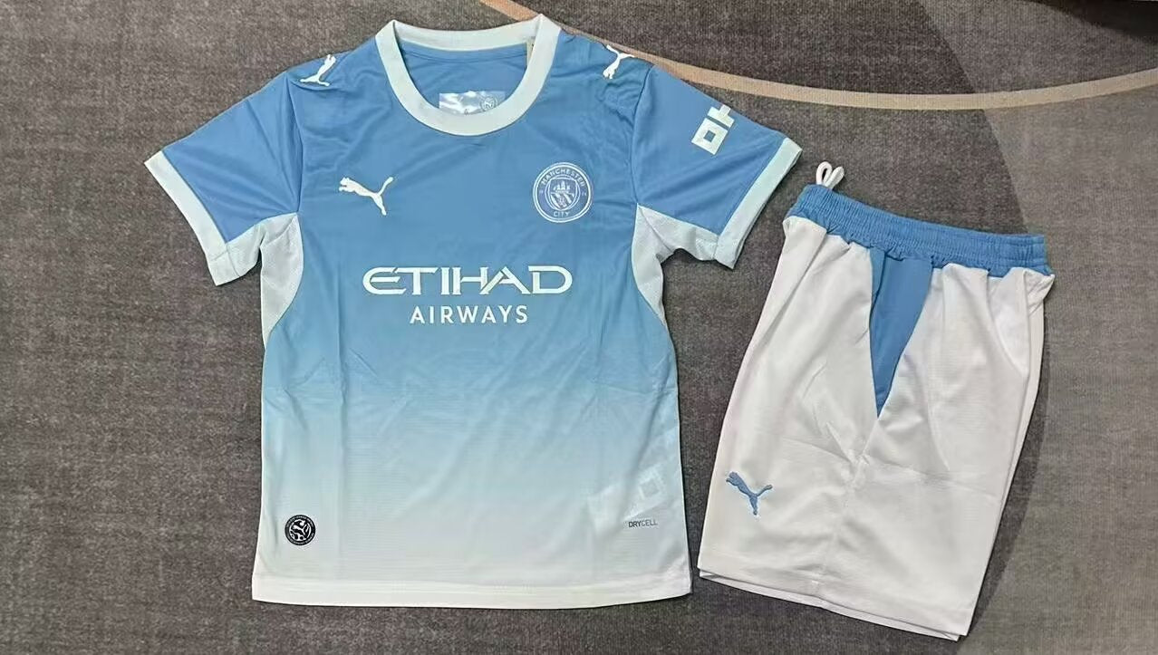 Manchester City Kids Home Kit 2026/27 (Jersey + Shorts)