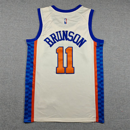Orange New York lettering and number 11 with blue outlines chest detail