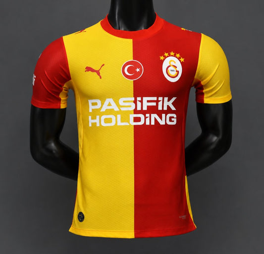 Galatasaray Home Jersey 2025/26 red back view with yellow lower panel
