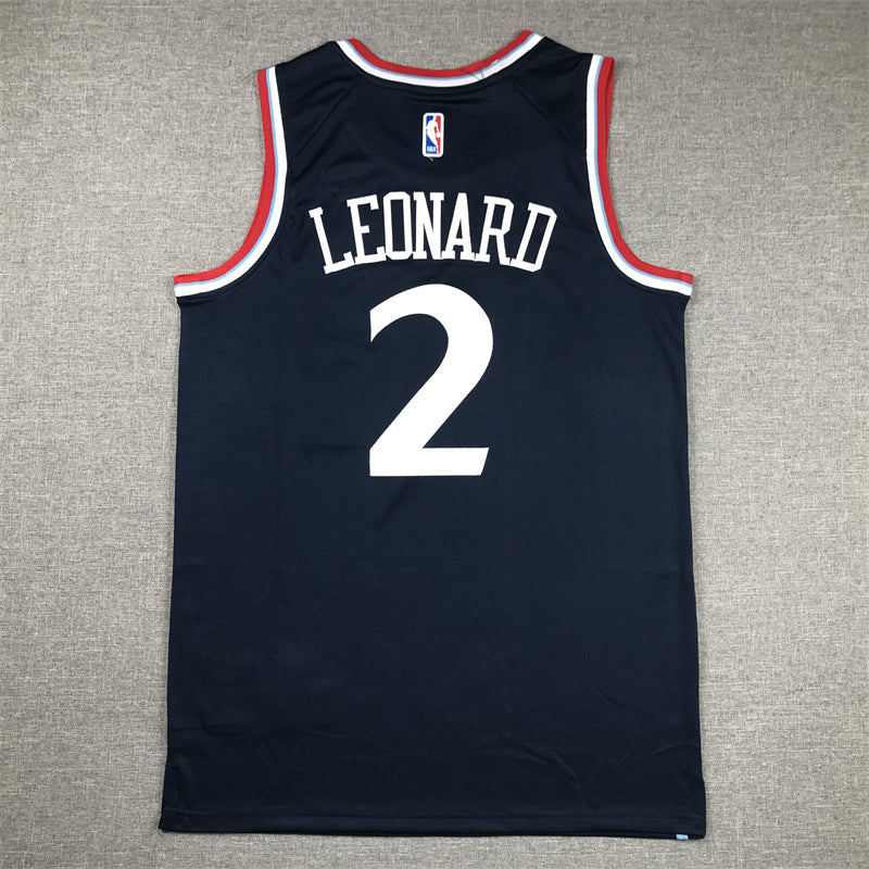 Los Angeles Clippers Kawhi Leonard number 2 navy jersey full back