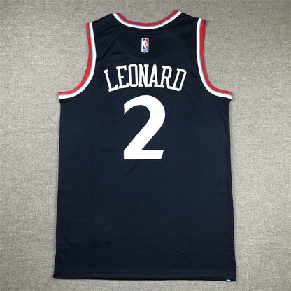Los Angeles Clippers Kawhi Leonard number 2 navy jersey full back