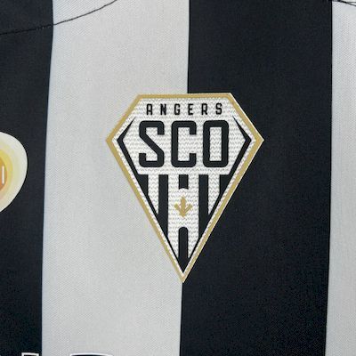 Angers Home Jersey 2025/26 back view with black upper panel and striped lower section