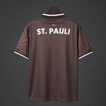 St. Pauli Home Jersey 2026/27 back view with white St. Pauli lettering and black-and-white sleeve trim