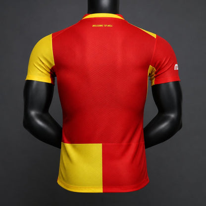 Galatasaray Home Jersey 2025/26 front view with yellow and red halves and five-star crest