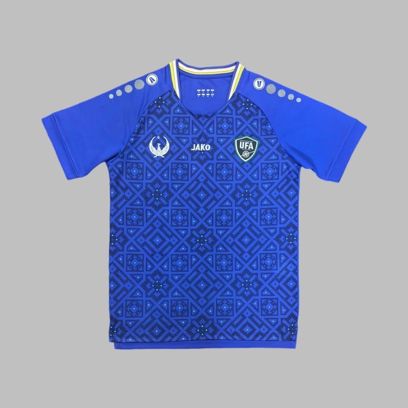 Uzbekistan Home World Cup 2026 Jersey - front view with geometric pattern