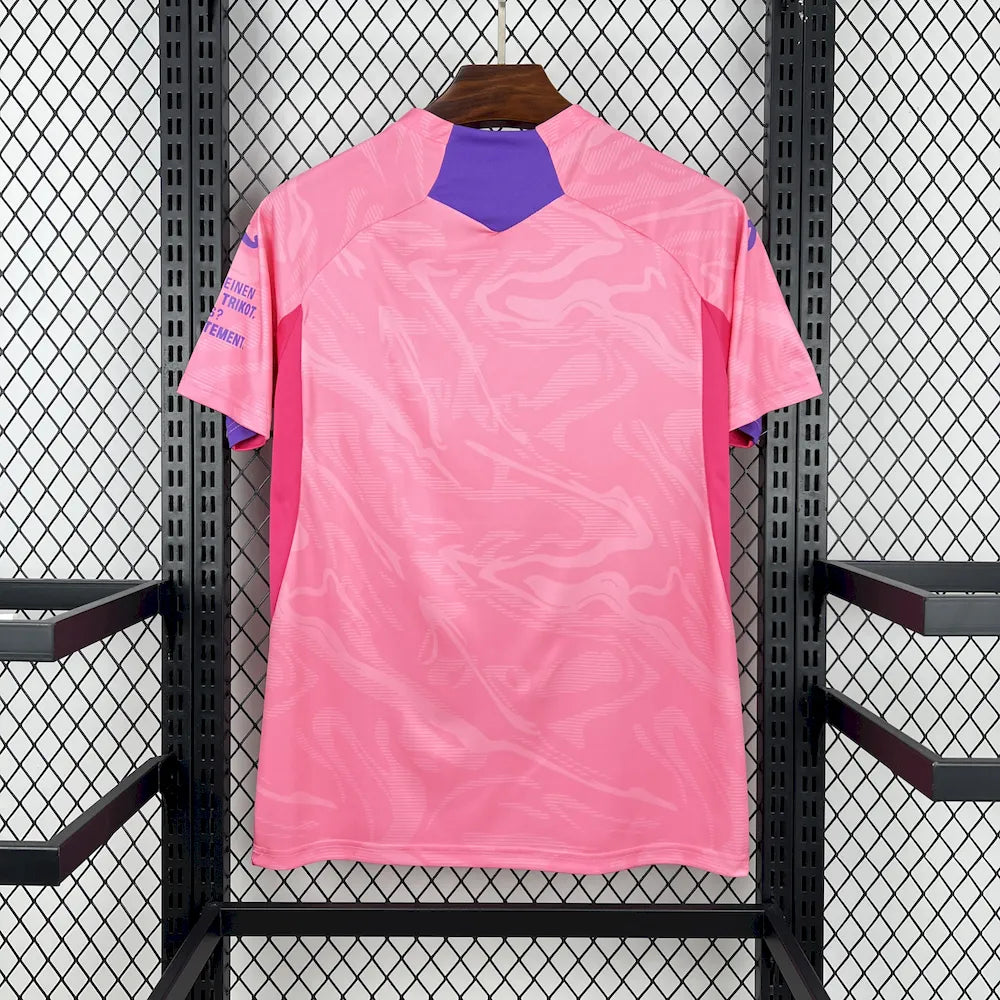Hoffenheim Pink October Jersey 2025/26 back view with tonal pink pattern and purple back-neck panel
