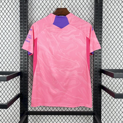 Hoffenheim Pink October Jersey 2025/26 back view with tonal pink pattern and purple back-neck panel