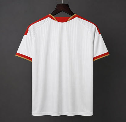Back view of the white Sevilla Home Jersey 2026/27 with red and gold detailing