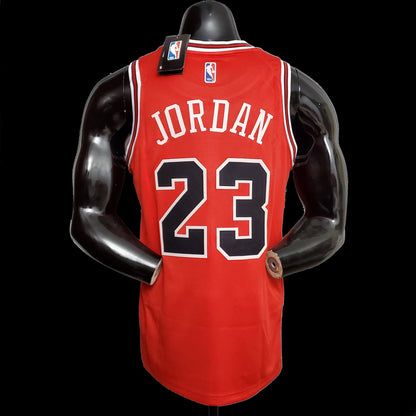 Chicago Bulls red basketball jersey hem label close-up