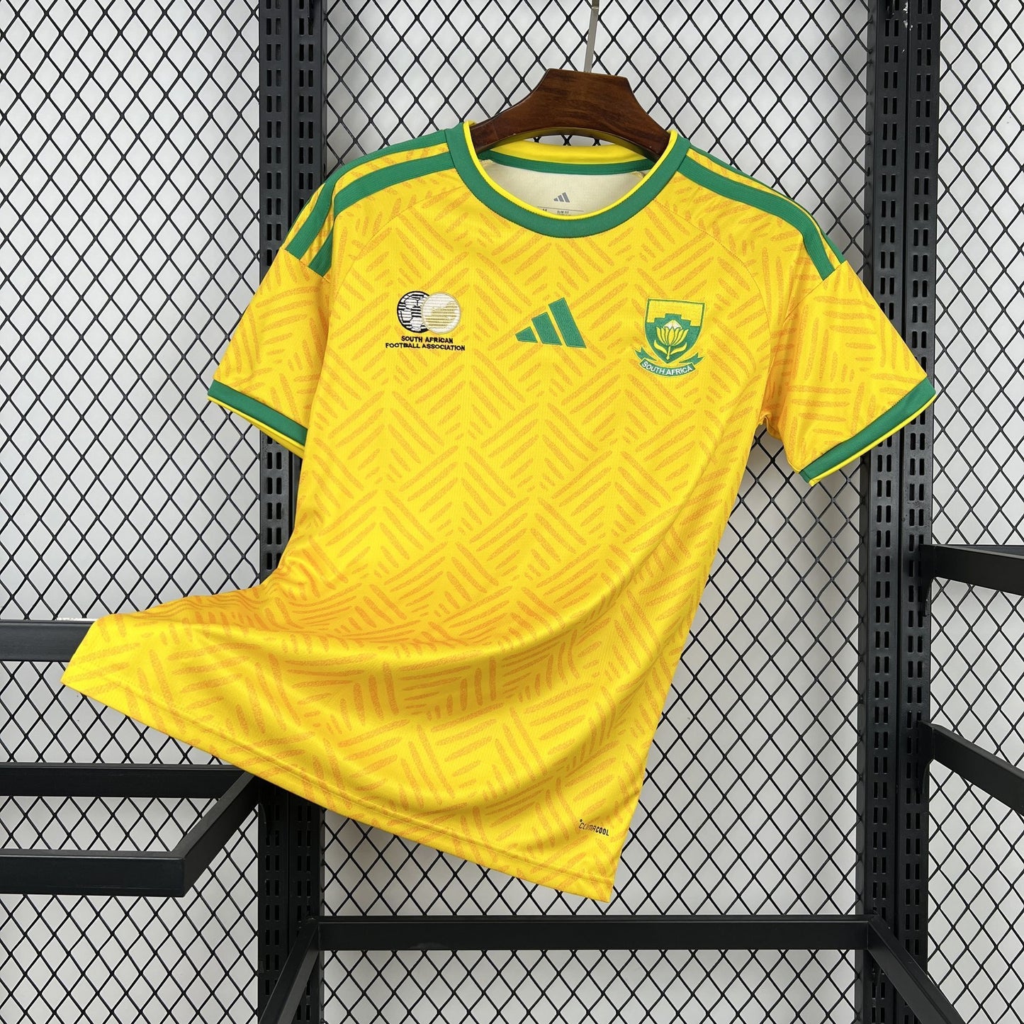 South Africa Home World Cup 2026 Jersey - Adidas three stripes close-up