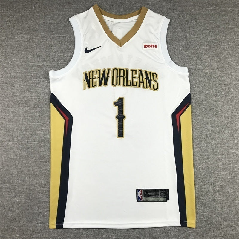 Navy Williamson name and number 1 with gold outline back detail