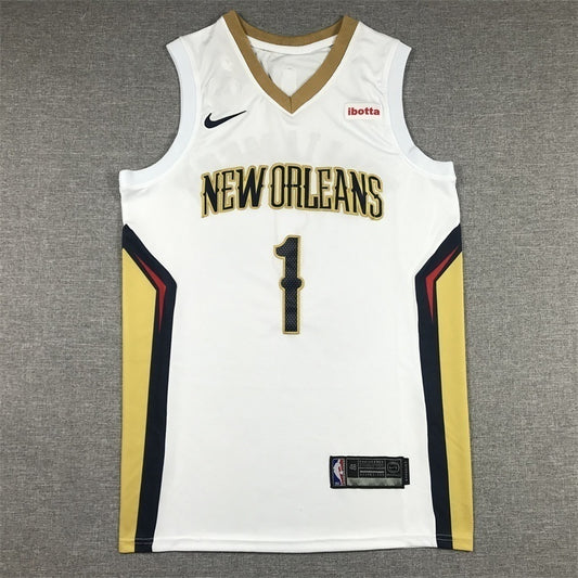 Navy Williamson name and number 1 with gold outline back detail