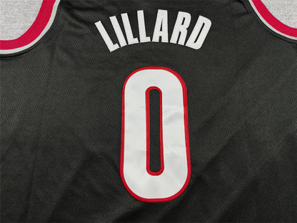Portland jersey chest detail with white lettering number 0 and diagonal stripes