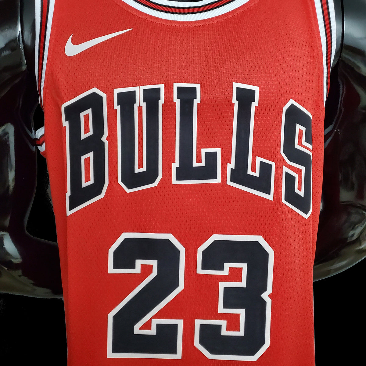 Chicago Bulls Michael Jordan number 23 red jersey back view