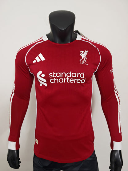 Liverpool Home Jersey 2025/26 – Long Sleeve