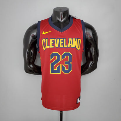 Cleveland Cavaliers LeBron James number 23 wine jersey back view