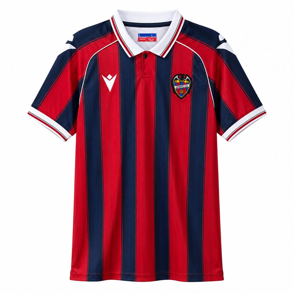 Back view of the red and navy Levante 2026/27 home jersey