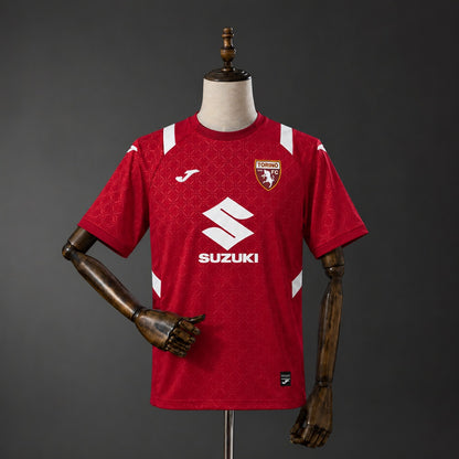 Torino Home Jersey 2026/27 red back view with tonal pattern and white bull detail