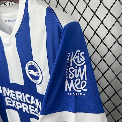 Brighton & Hove Albion 2025/26 Home Jersey - Kissimmee Florida sleeve sponsor