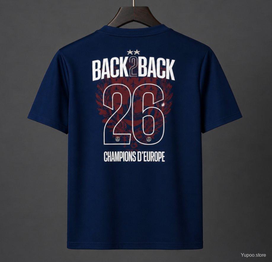 PSG Home Jersey 2025/26 – Back 2 Back Champions of Europe Edition