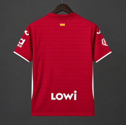 Back view of the red Getafe 2026/27 away jersey with white detailing